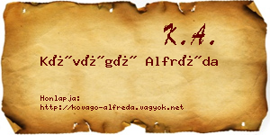 Kővágó Alfréda névjegykártya